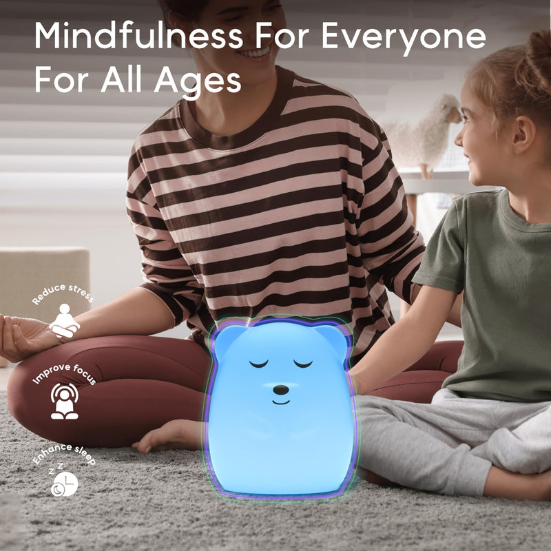 Breathing Pal 'Ted'- Mindfulness Breathing Light, Guided Visual Meditation Breathing Light, Anxiety Relief Items for ADHD/Calm Down Corner/Meditation/Sleep Aid for Adult&Kid Ted (Bear) - BeesActive Australia
