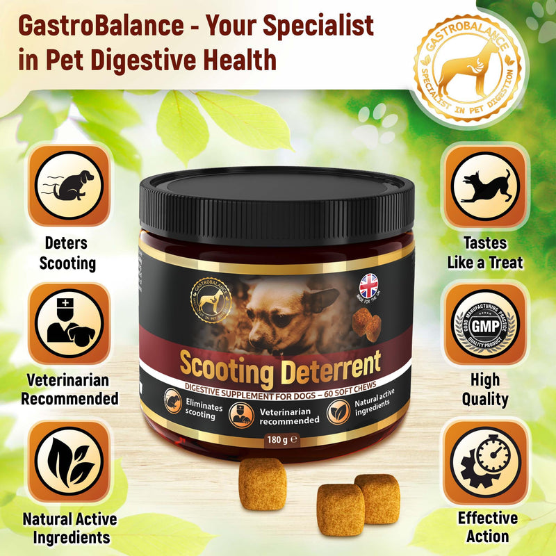 dog scooting treatments - Natural scoot stopper for itching dog - 60 tasty soft chews to stop dog scooting (Chicken flavour) Chicken flavour