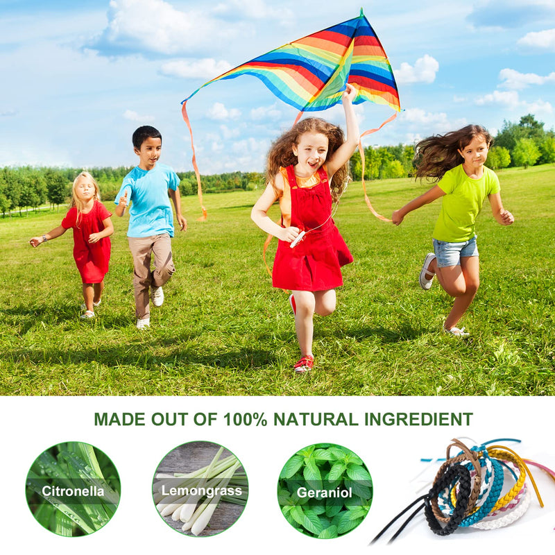 12 Pack Mosquito Repellent Bracelets, Solid Color Individually Wrapped Leather Insect & Bug Repellent Wrist Bands for Kids & Adults Outdoor Camping Fishing Traveling 1 Count (Pack of 12) - BeesActive Australia