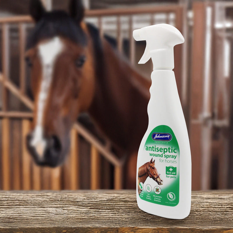 Johnsons Antiseptic Wound Spray for Horses 500ml - Hypochlorous, Fast Recovery, Antibacterial & Vegan