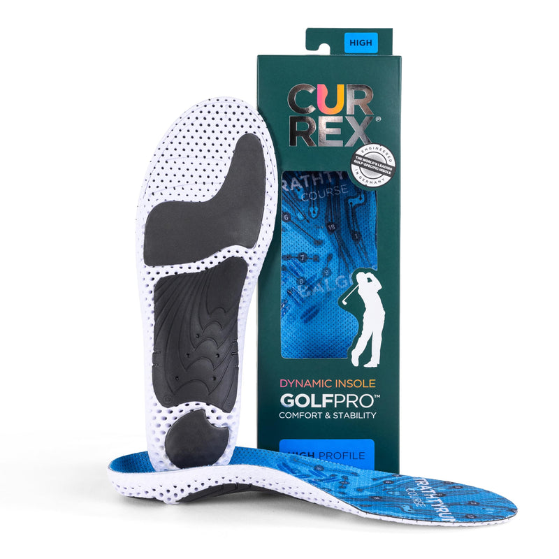 CURREX GolfPro Insoles for Golf Shoes – Arch Support Inserts to Improve Balance, Stability, Comfort & Performance, Help with Foot & Heel Pain Relief – for Men & Women – High Arch, XL XL (Mens 11-12.5 / Womens 12.5-14) High Arch - Blue - BeesActive Australia