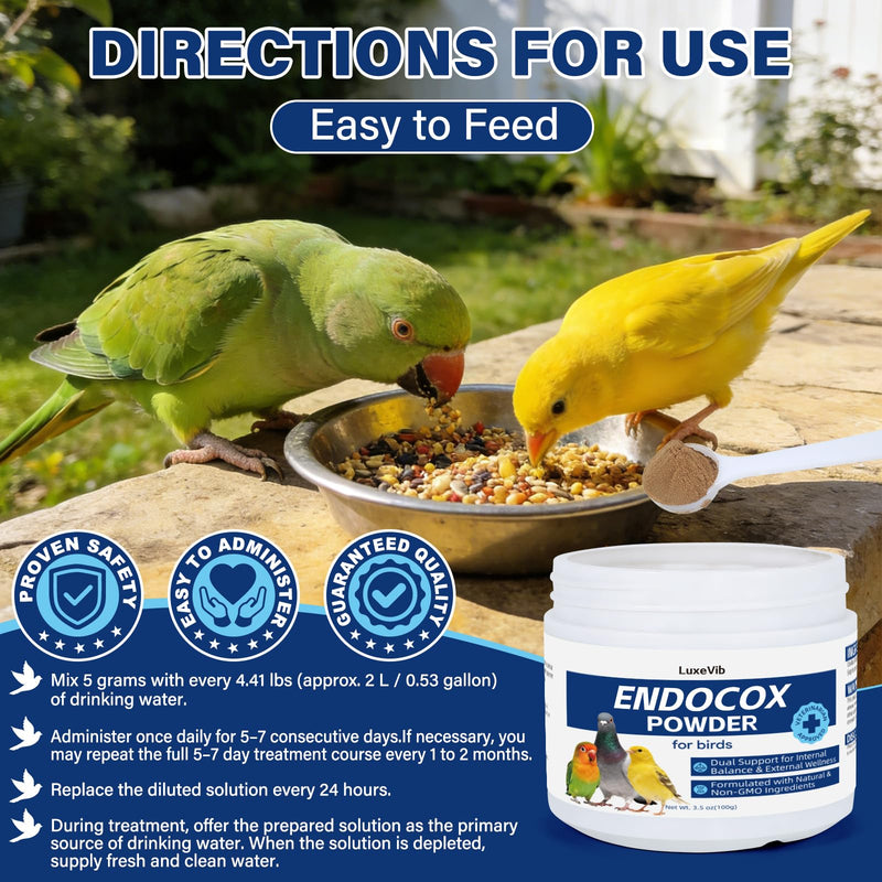 Bird Wellness Support Powder for Pigeons Canary Finches Parakeets Cockatiels Parrots & Aviary Birds | Daily Drinking Water Additive | Helps Maintain Digestive Balance & Overall Vitality