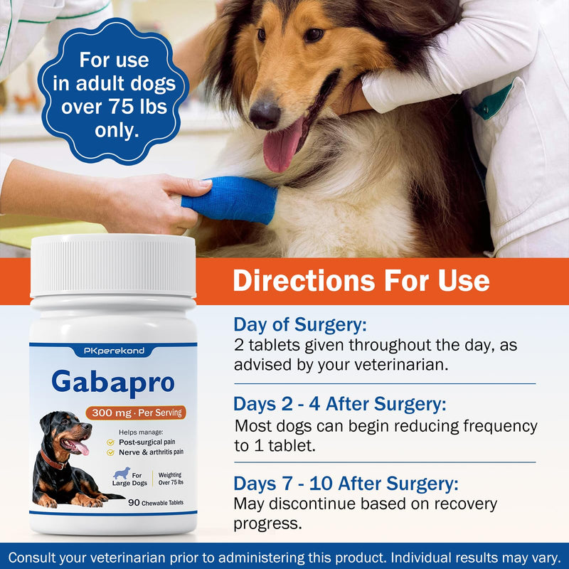 for Large Dogs, 300mg, Hip and Joint Support, Arthritis Comfort for Senior Dogs, Over 75 lbs, 90 Tablets
