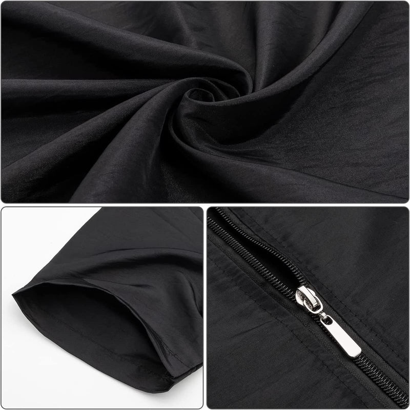 Gliitatu Dog Grooming Smock with Full Zipper, Non-Sticky Hair Groomer Smock Cosmetic Smock Hair Stylist Barber Jacket (3XL,Black) type-B 3X-Large - BeesActive Australia