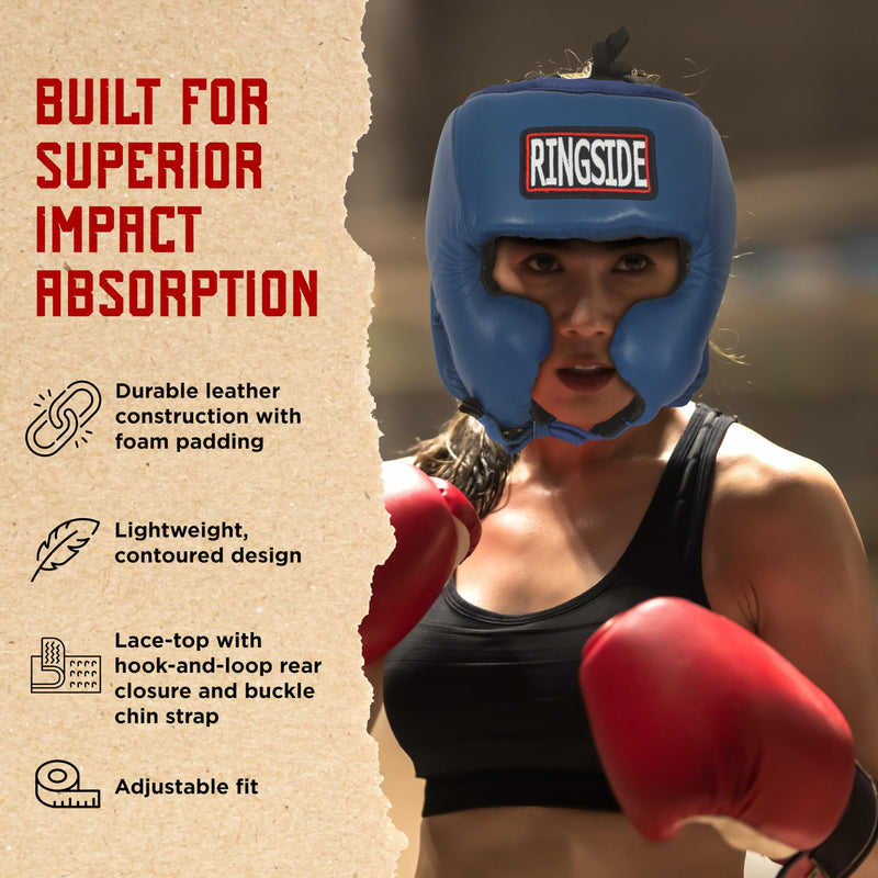 Ringside Competition Boxing Headgear, USA Boxing-Approved Leather Headgear with Cheek Protection, Great for MMA, Muay Thai, Kickboxing, and Training, Ideal for Men and Women, USA/Mexico, XL - BeesActive Australia