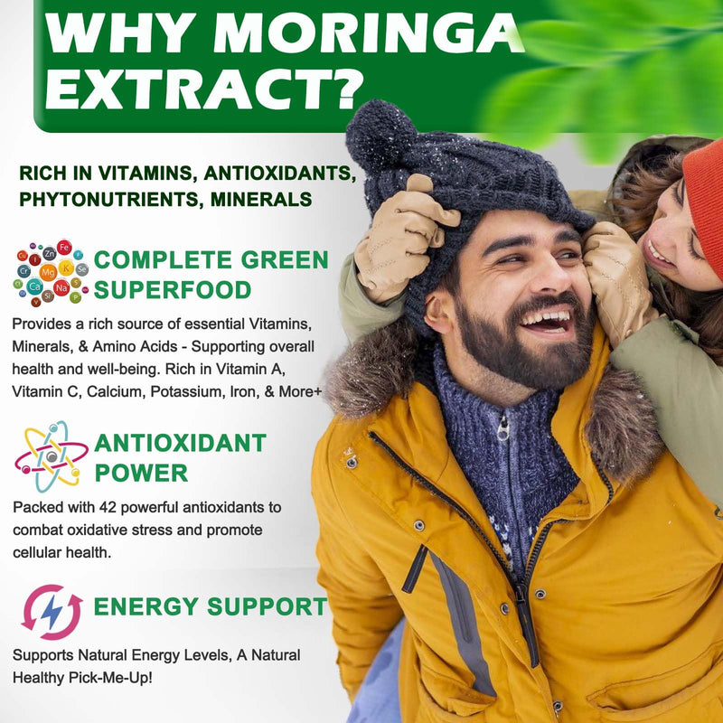 Organic Moringa Liquid Drops for Energy,Metabolism Immune Support,Moringa Leaf Extract 6X Absorption Than Powder Capsule Gummies,Green Superfood Supplement for Women Men
