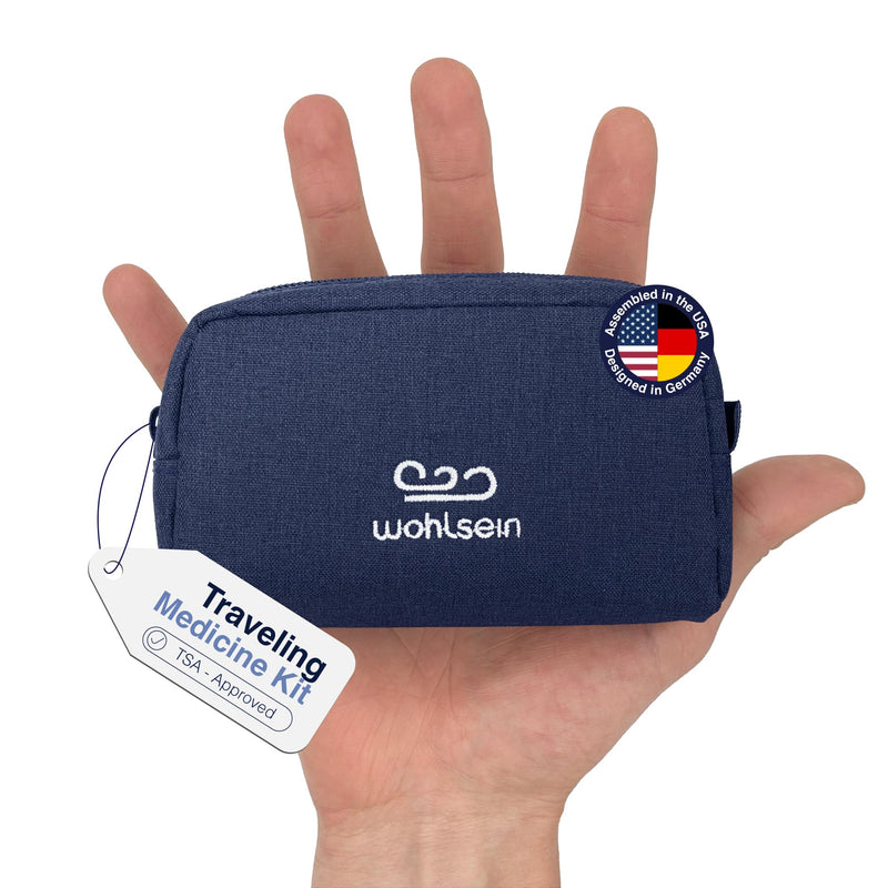 The Weekender by Wohlsein - Travel Medicine Kit | Compact 70-Piece First-Aid Kit | TSA Approved, Ultra-Organized, USA Assembled, German Design | Airplane, Car, Dorm, Cruise, Everyday Use!