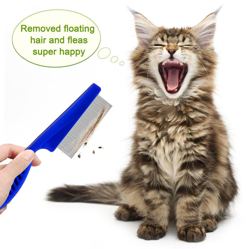 5 Pcs Pet Grooming Kit, Metal Comb For Dogs,Cat Grooming Comb,Tear Stain Removal Comb,Flea Comb For Dogs And Cats Pet Lice Comb,Shedding Comb,Dematting Tool For Small, Medium & Large Pets Blue - BeesActive Australia