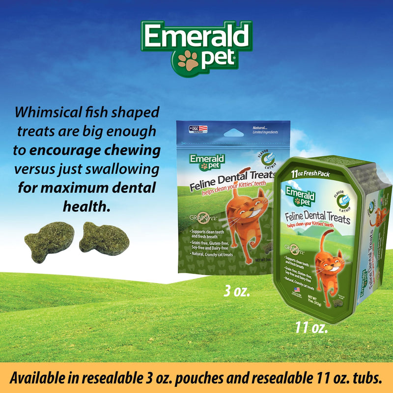 Feline Dental Treats — Tasty and Crunchy Cat Dental Treats Grain Free — Natural Dental Treats to Clean Cat Teeth, Freshen Cat Breath, and Reduce Plaque and Tartar Buildup — Catnip Treats, 3 oz - PawsPlanet Australia