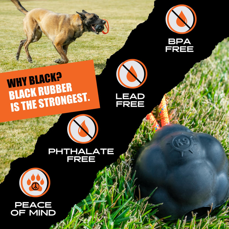Monster K9 Ultra Durable Rumble Rope Ball - XL Dog Ball - Lifetime Replacement - Medium & Large Breeds - Aggressive Chewers - Chew, Tug, & Fetch Dog Toy - Made in USA - Reward Toy Used by K9's - 4.5" - BeesActive Australia