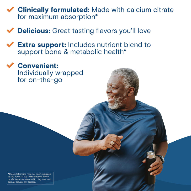 Bariatric Fusion Bariatric Calcium Supplement Chews | Calcium Citrate with Vitamin D3 Bariatric Vitamin | Sugar Free Chewable | 500mg | Variety Pack | 90 Count