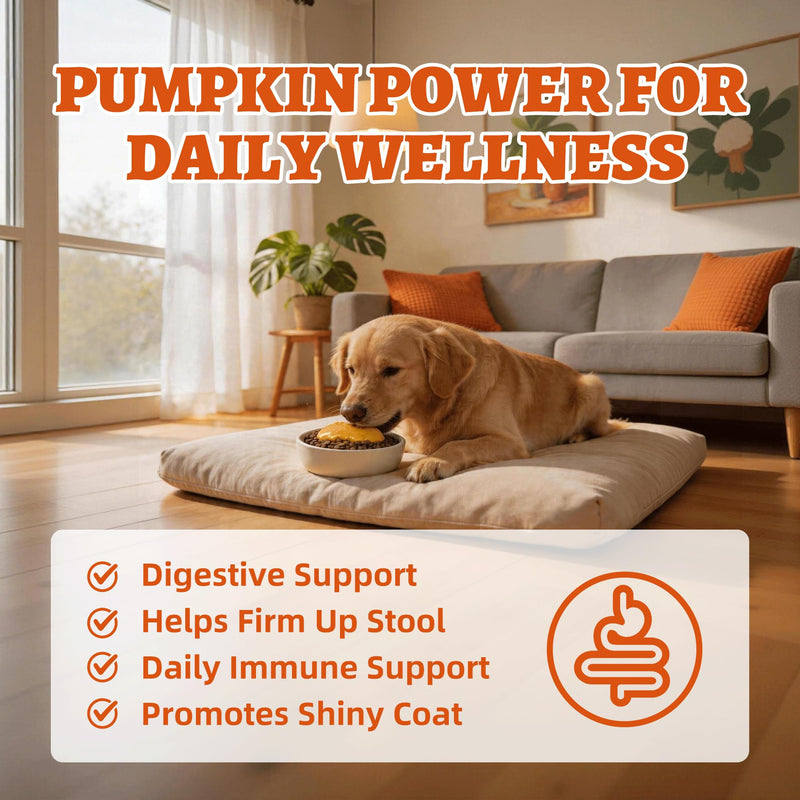 Wellix 19.75oz Pumpkin Puree for Cats & Dogs – Supports Digestive Health with Pumpkin for Cats, Soft Cat Treats, Natural Fiber Supplement as Dog Food Toppers, Kittens & Puppy Snacks
