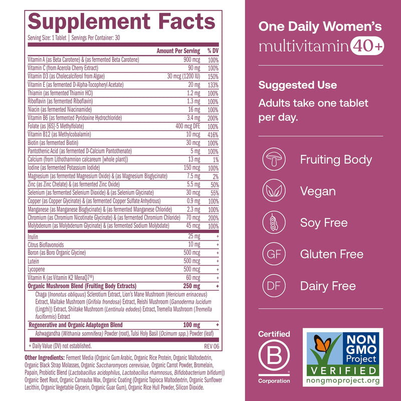 True Grace One Daily Women’s Multivitamin 40+ (30 Vegan Tablets) & Omega-3 Fish Oil (60 Softgels) - Gluten Free, Soy Free, Organic - 30-Day Supply of Each