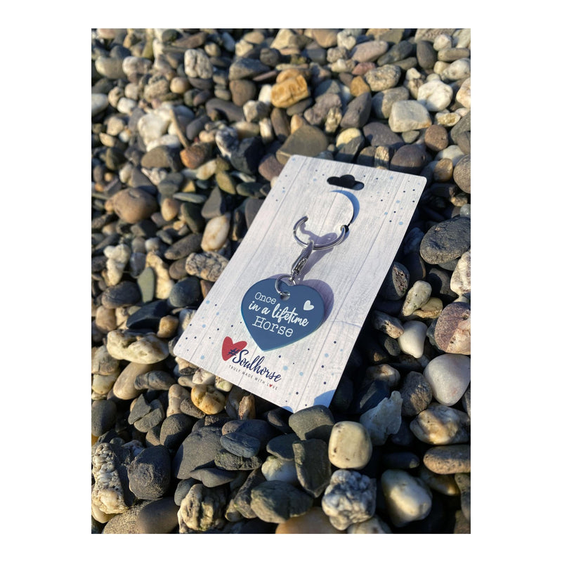 Soulhorse Horse Brand Pony Lucky Brand Horse Brand Lucky Charm Guardian Angel Saddle Heart Bridle Key Ring Talisman for Animals and People (Light Blue, Once in a Lifetime Horse) - BeesActive Australia