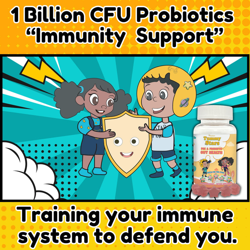 Tummy Stars Kids Multivitamin Gummies with Prebiotic & Probiotic + Fiber | Kids Vitamins for Gut Health, Digestion, Regularity & Immune Support | Vegan Children’s Gummies, 60 Count