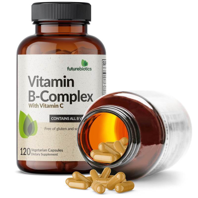 Futurebiotics Vitamin B Complex with Vitamin C Supports Energy Production, Nervous System & Immune Support - Non-GMO, 120 Vegetarian Capsules 120 Count (Pack of 1)