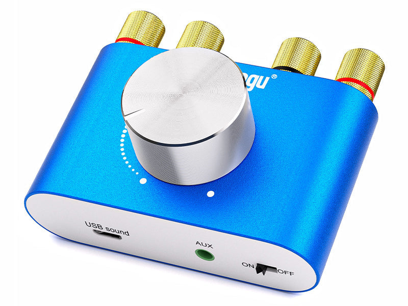 Facmogu F900S Bluetooth 5.0 Mini Power Amplifier, 80Wx2 Stereo Digital Amp 80W+80W Silver