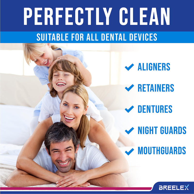 Breelex Denture Cleaning Tablets - 120 Count, Pack of 1-4-Month Supply & Denture Care - All-Purpose Retainer Cleaner Tablets - Gentle Formula for Mouth Guard Cleaner 1 Pack - BeesActive Australia