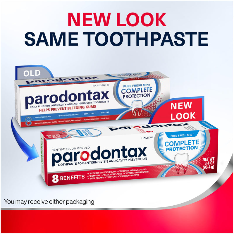 Parodontax Complete Protection Toothpaste, Pure Fresh Mint, 3.4 oz x 3 3.4 Ounce (Pack of 3)