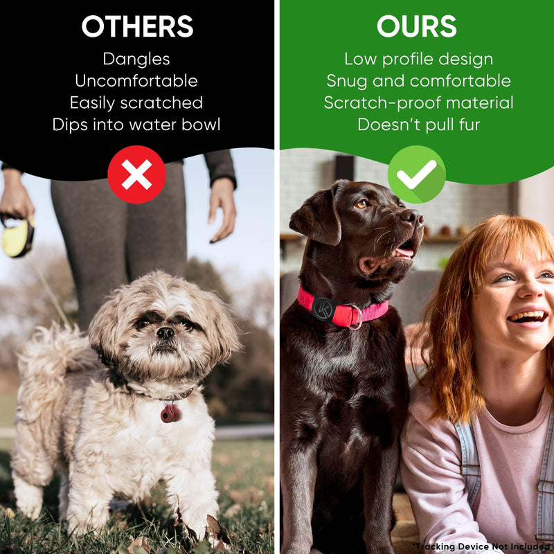Tile Sticker Dog Collar Holder: Extra-Durable, Lightweight, and Protective Tracking Case - Track Your Pet Using Android or Samsung Smart Phone - For Dogs and Puppies (Pink) Pink - BeesActive Australia