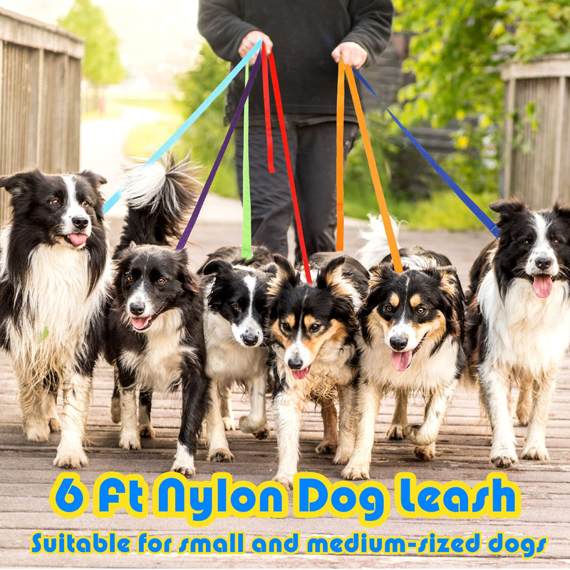9 Pack Nylon Dog Training Leash Bulk 6 ft Dog Leash for Small and Medium Dogs Puppy Traction Rope for Training, Play, Camping, or Backyard - BeesActive Australia