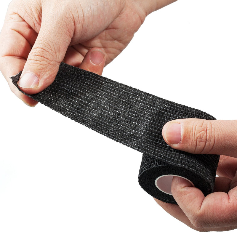COJJ Pack of 24 5cm x 4.5m Adhesive Bandage Cohesive Bandage Self-Adhesive Bandage Finger Plaster Wound Dressing Fixing Bandage Animal Bandage Hand Tear Waterproof Elastic Bandage for People Pets (Black) 5cm - BeesActive Australia