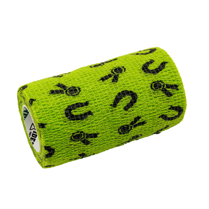 Syrflex Cohesive Bandage 4” Green Horse Shoes and Ribbons 4pk - BeesActive Australia
