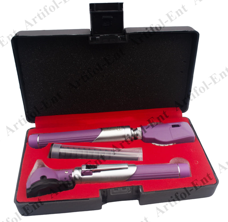 Artifol Purple Color - New Ent Home Use - Student Otoscope Examination Kit Fiber Optic Diagnostic Set with Plastic Hard Case # OS1014 - BeesActive Australia