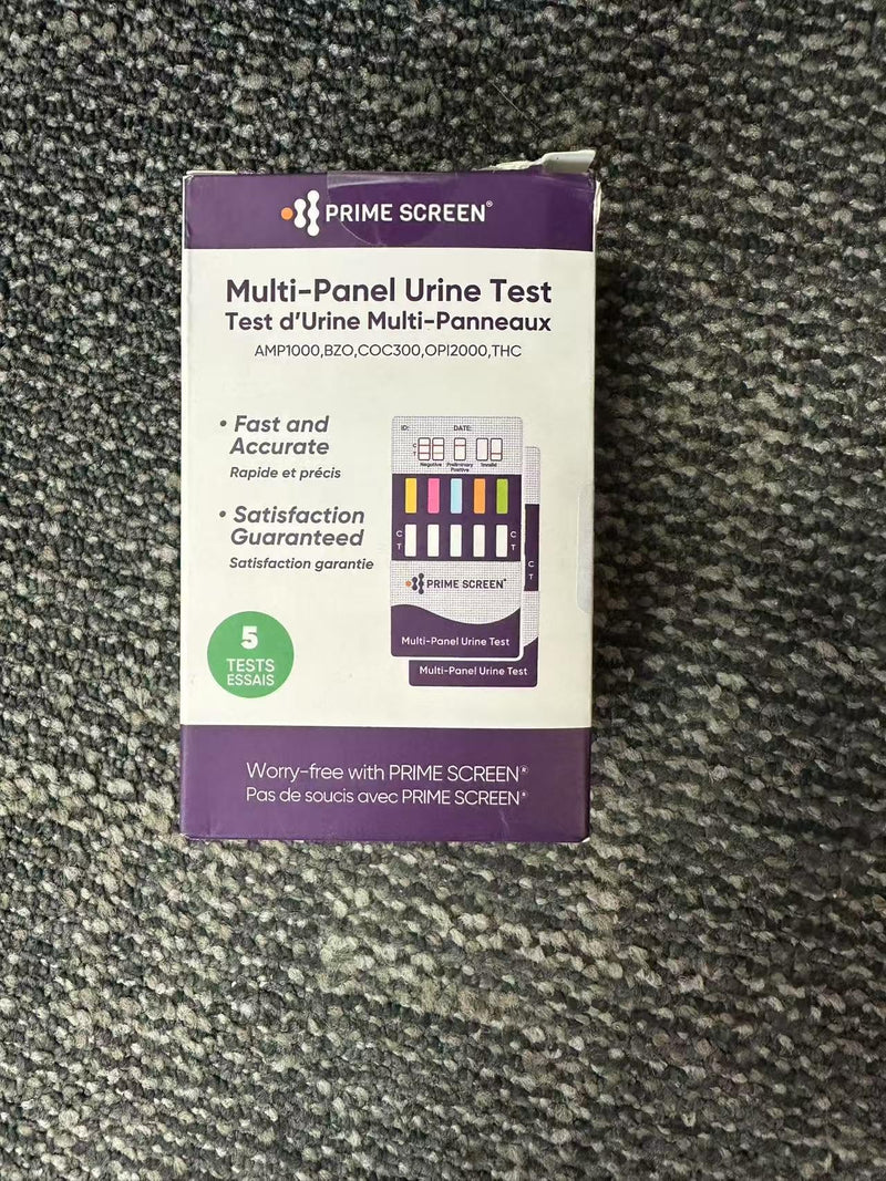 Prime Screen [5 Pack] 5 Panel Instant Urine Drug Test Kit, Medically Approved for Testing AMP, Benzos (BZO), COC, OPI, Marijuana (THC) - WDOA-754
