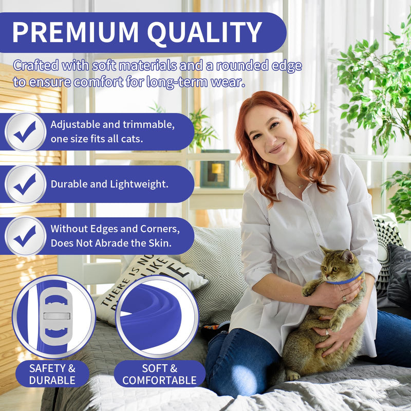 4 Pack Flea Collar for Cats, 32 Months Flea and Tick Prevention for Cats, Waterproof Cat Flea Collar, Natural Cat Flea and Tick Treatment, Adjustable Flea and Tick Collar for Cats Kittens(Blue&Pink) - BeesActive Australia