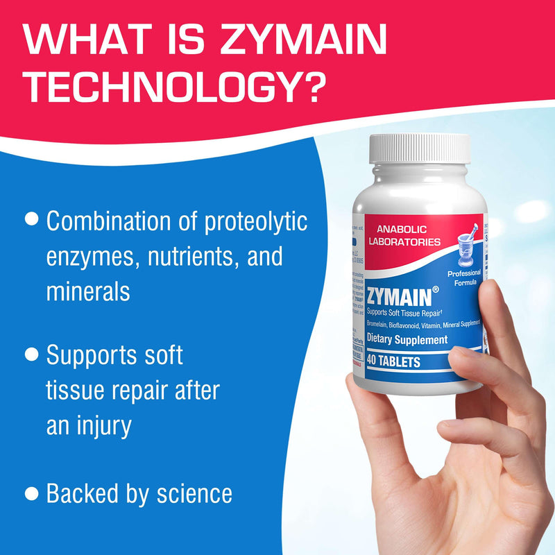Bromelain Supplement for Soft Tissue Injuries - 90 Tablets - Vitamin C, Zinc, Citrus Bioflavonoids - Soft Tissue Support for Acute Injury Recovery - Zymain Proteolytic Enzymes, Minerals, Vitamins - BeesActive Australia