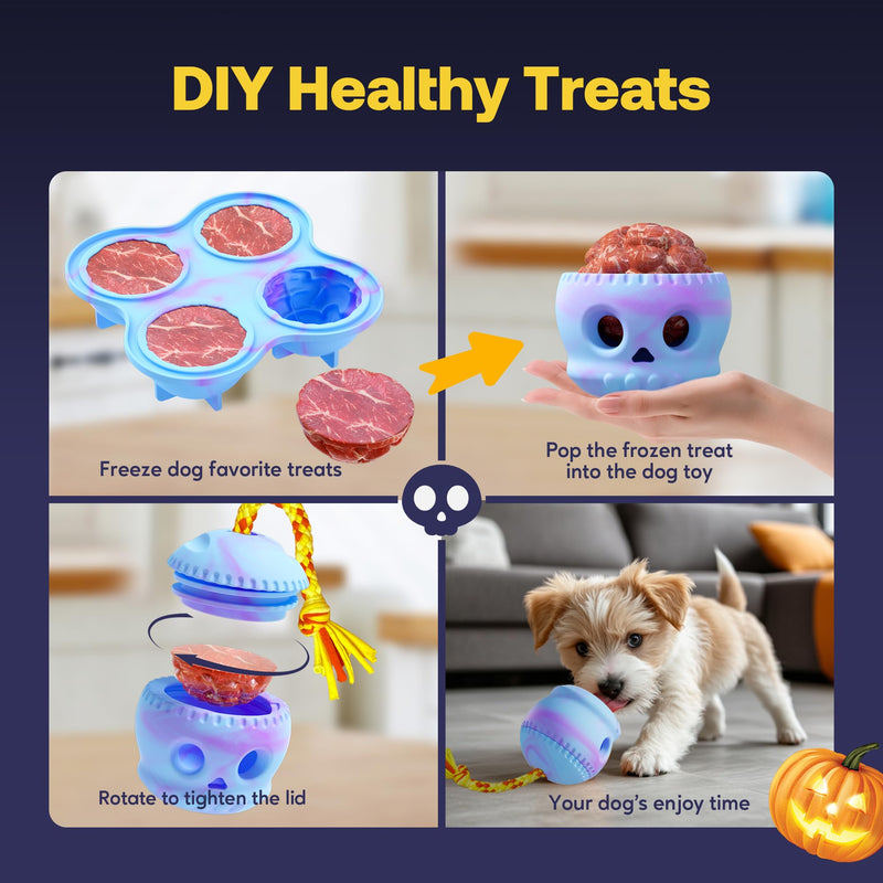 Dog Toy with Rope and Mold to Frozen Treat, Natural Rubber, Safe and Indestructible Dog Chew Toy for Medium and Large Dog, Interactive Dog Toy Keeps Dog Busy, Easy to Clean Dog Licking Toy - BeesActive Australia