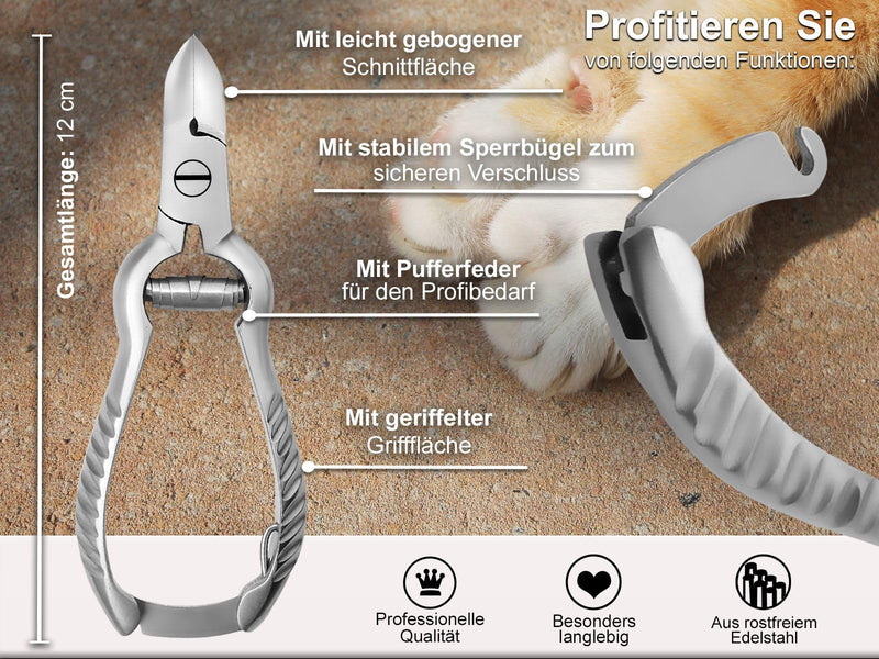 InstrumentsNrw Premium Claw Clippers Claw Cutter Paw Scissors 12 cm for Dogs Cats Rodents - Rustproof stainless steel with ribbed handle - BeesActive Australia