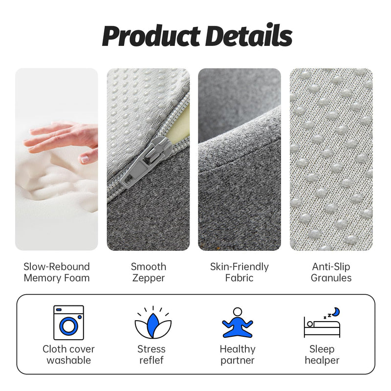 Face Down Pillows for Massage Table, Massage Headrest for Bed, Face Cradle for Spa, BBL Pillow After Surgery Post Eye Surgery Recovery & Vitrectomy Recovery Equipment Removable Cover Grey - BeesActive Australia