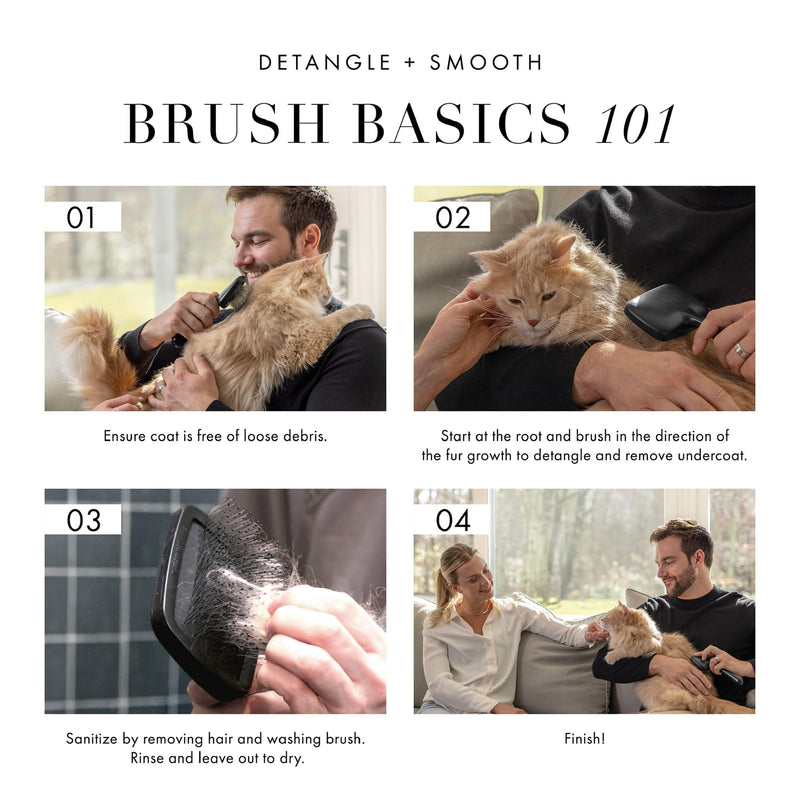 Tweezerman Dog and Cat Grooming Slicker Brush for Large Pets Black - BeesActive Australia