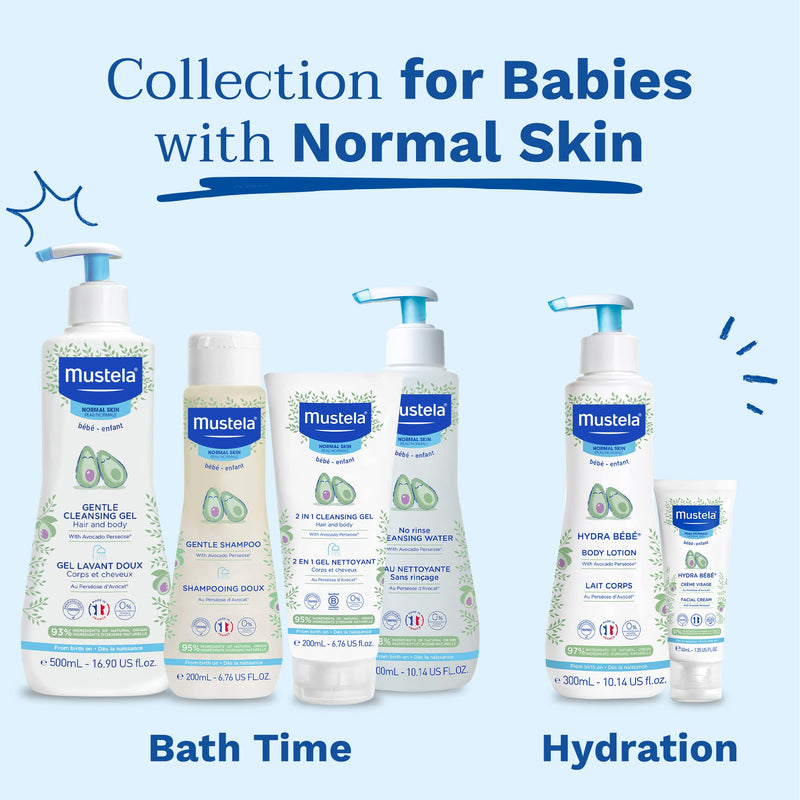 Mustela Baby 2-in-1 Cleansing Gel - Baby Body & Hair Cleanser - with Natural Avocado - Biodegradable Formula & Tear-Free - 6.76 fl. oz. - 1 or 2-Pack New packaging 6.8 Fl Oz (Pack of 1) - BeesActive Australia