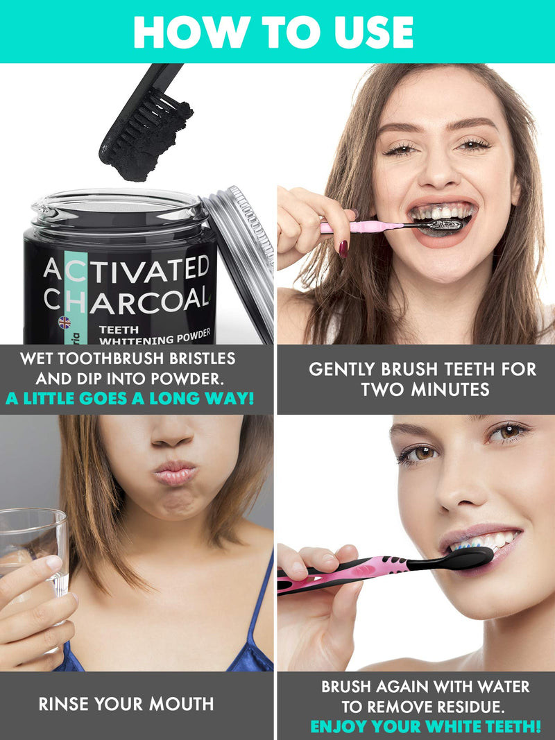 Activated Charcoal Powder Teeth Whitening - Remineralizing Tooth Powder for Tooth Whitening | Blanqueador de Dientes | All Natural Toothpaste Alternative | Sensitivity Treatments