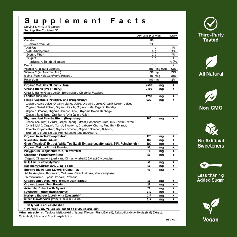Biopharma Scientific NanoGreens Superfood Greens Powder (Strawberry) | Supports Immunity & Digestion, 55 Organic Ingredients, Spirulina & Chlorella, Third-Party Tested, Plant-Based, 30 Servings Strawberry