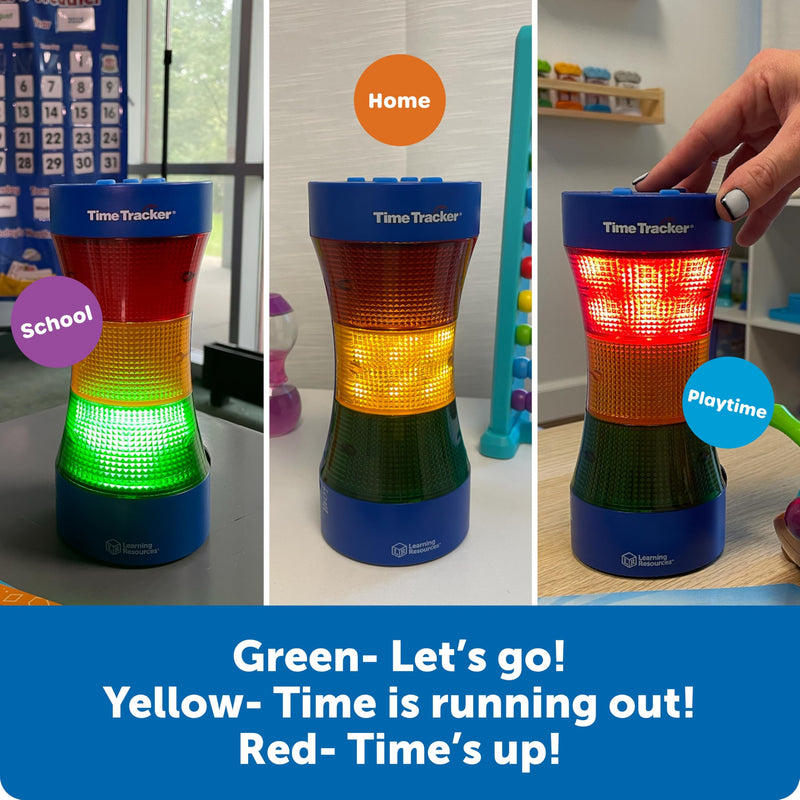 Learning Resources Time Tracker Visual Timer & Clock - 1 Piece, Classroom Tracker, Alarm Clock, Light Up Timer for Classroom, Visual Tracker 9 x 4.25 inches