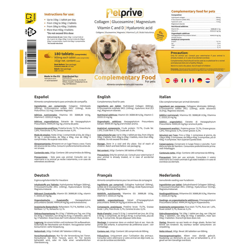Joint Care Supplements For Dogs, Pooch And Mutt - 180 tablets - Dog Joint Supplements For Dogs With Glucosamine For Dogs, Green Lipped Mussel For Dogs - Dog Pain Relief Anti Inflammatory