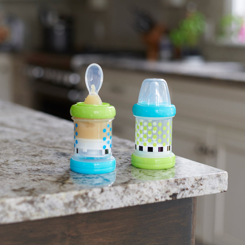 Sassy Baby Food Nurser ‚Äì 4+ Months Set of 2- 4oz 100% Silicone Nipple and Spoon BPA-Free 2 Count (Pack of 1)