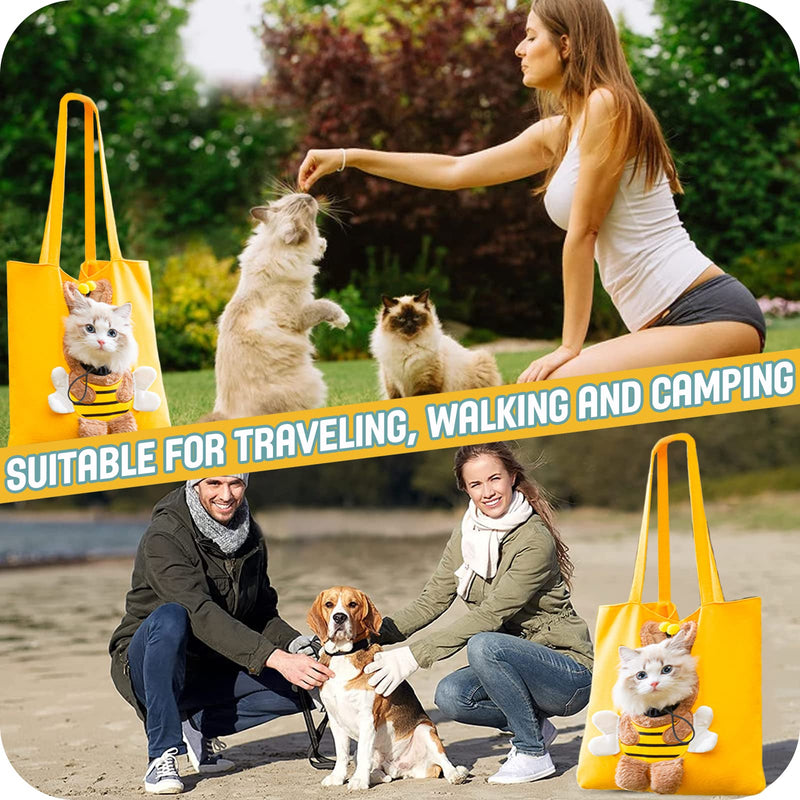 Cat bag, shoulder bag for pets, dog carrier bag, cute pet canvas shoulder bag, portable small pet canvas carrier bag for pets, suitable for small dogs, cats (large XXL - BeesActive Australia