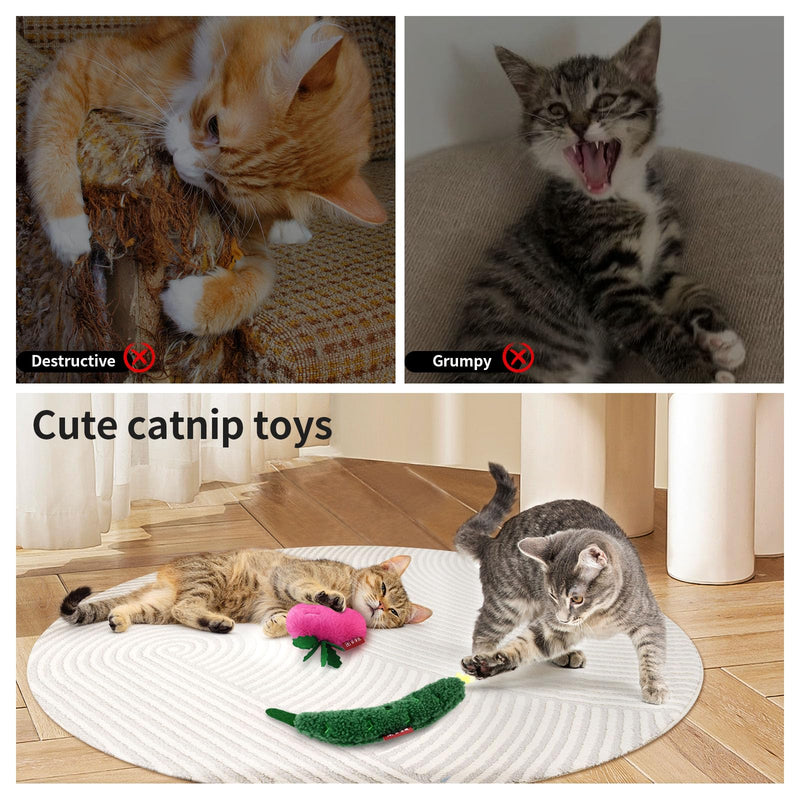 BBdis Catnip Cat Toys,2 Pack Soft and Durable Crinkle Sound Interactive cat Kicker Toy, Cat Toys for Indoor Cats,cat Kicker Toy,Kitten Toys,Promotes Kitten Exercise - BeesActive Australia