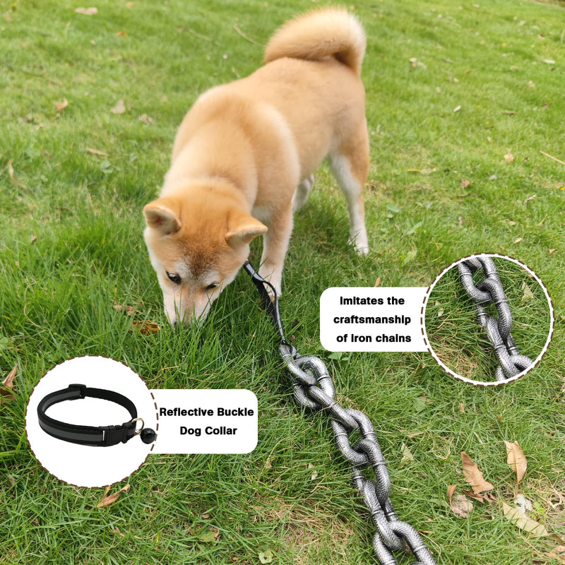 6 Ft Funny Dog Leash - Giant Plastic Chain Leash with Puppy Collar - Funny Chain Dog Leash Big, Chain Leash for Small Dog Funny (Black) black - BeesActive Australia