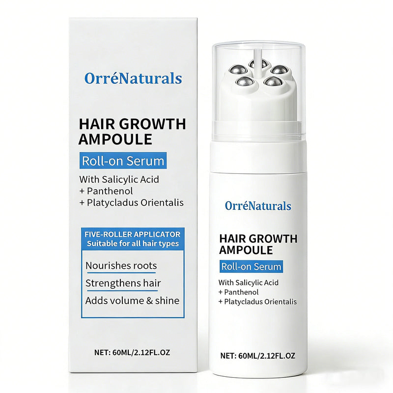 Orrenaturals Hair Revival Ampoule, Hair Growth Serum Roll on with Salicylic Acid, Hydrating & Strengthening Care for Thicker, Stronger and Fuller Hair (1) 1