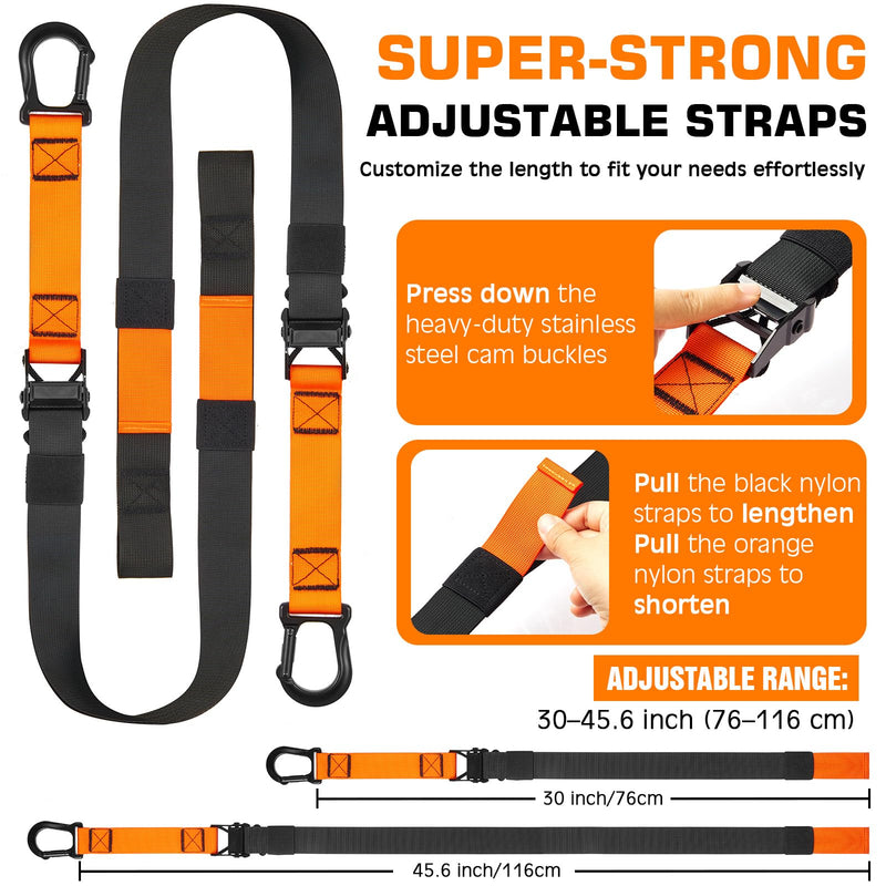 Home Resistance Training Kit, Suspension Trainer Straps with Adjustable Extension, Door Anchor, and Carry Bag – Strength Training Equipment for Full Body Bodyweight Workouts at Home or Outdoors Orange