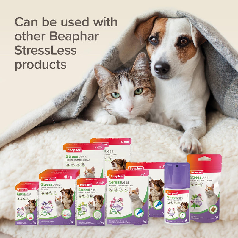 Beaphar – StressLess Herbal Calming Spot-On for Cats – Reduces Stress & Anxiety at Home and On-the-Go – With Valerian Extract – For Cats & Kittens – 3 x 1 Week Doses –Easy-to-Use Spot-On Pipettes 3 Count (Pack of 1)