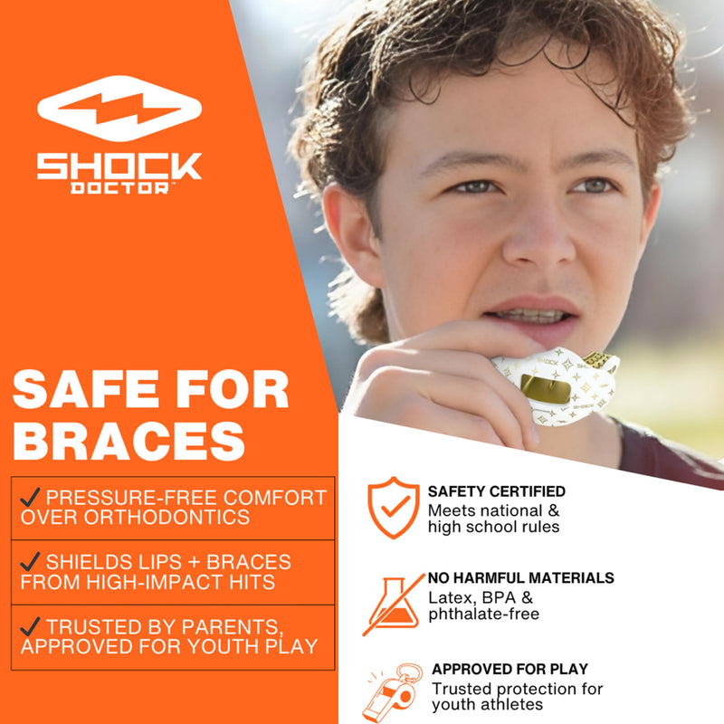 Shock Doctor Football Lip Guard White/Pink Sprinkle Drip Adult: OSFA