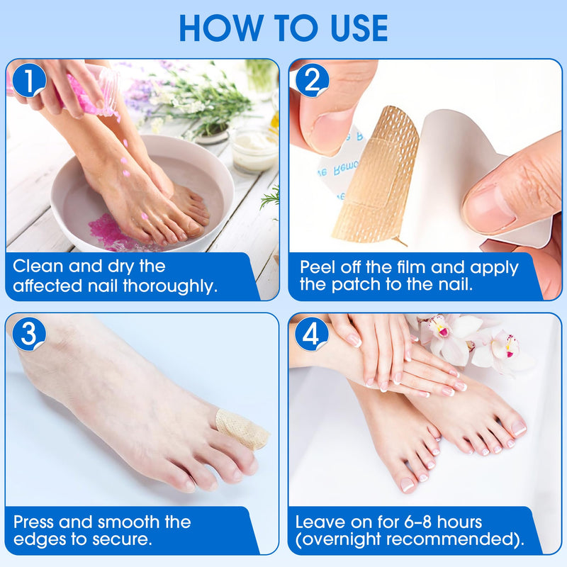EASICUTI Fungal Nail Patches, 60 PCS Toenail Treatment Extra Strength, Overnight Nail Repair Sticks for Damaged Nails, Men and Women