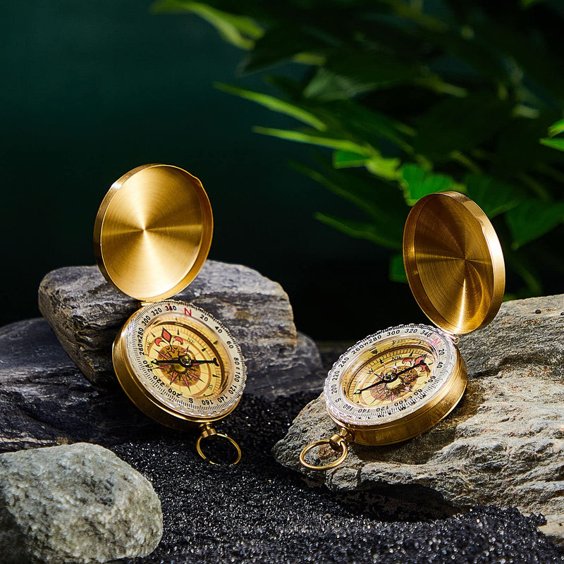 Dunzy Camping Survival Compass Glow in The Dark Metal Pocket Compass for Hiking Military Navigation Tool for Hiking Hunting Climbing Camping Party Favor Supplies 12